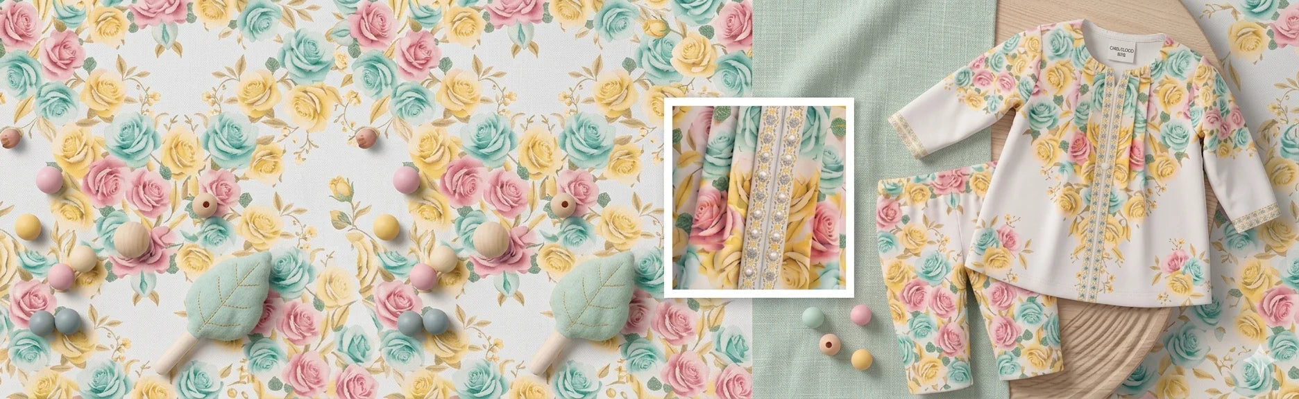 Floral fabric baby clothing