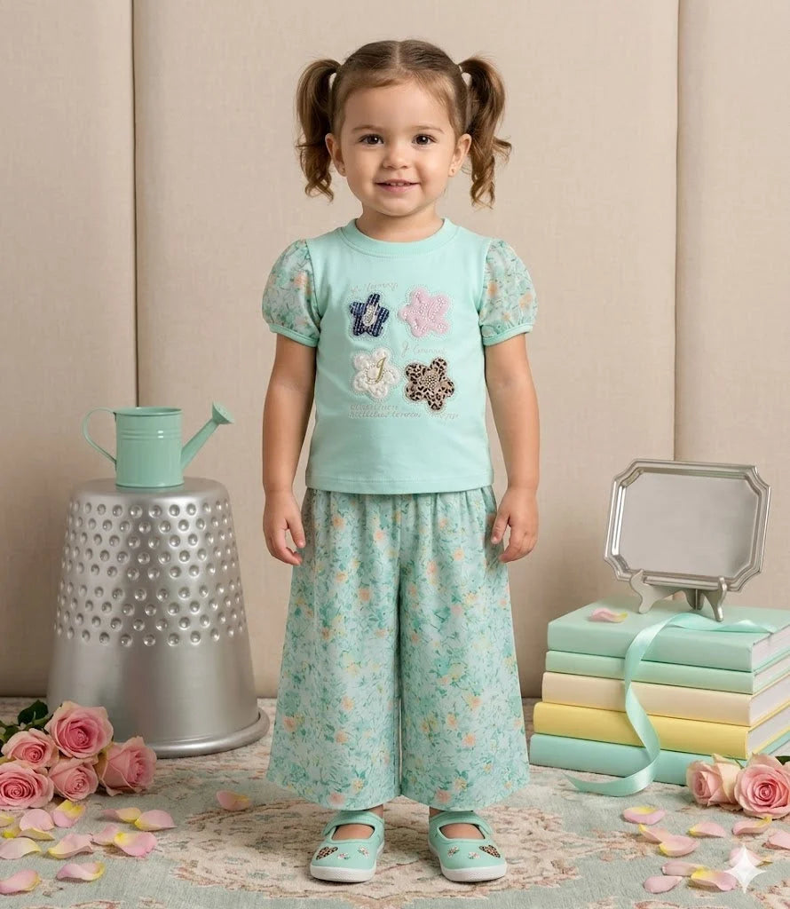 Sweet Blossom 2-Piece Floral Coordinated Outfit Set for Girls — view 2