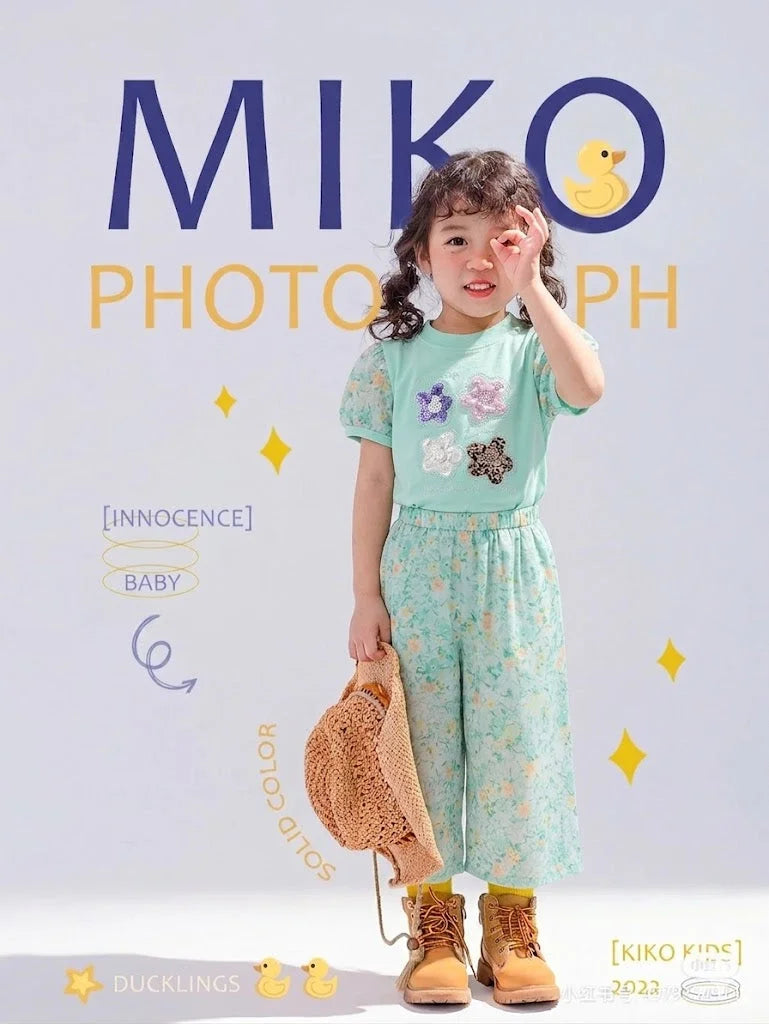 Sweet Blossom 2-Piece Floral Coordinated Outfit Set for Girls