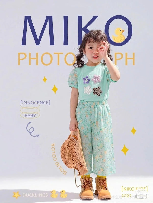 Sweet Blossom 2-Piece Floral Coordinated Outfit Set for Girls