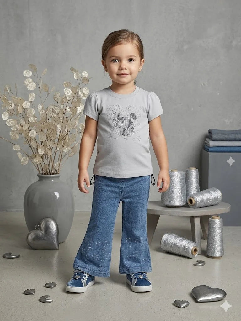 The Sparkle & Denim Flare 2-Piece Set